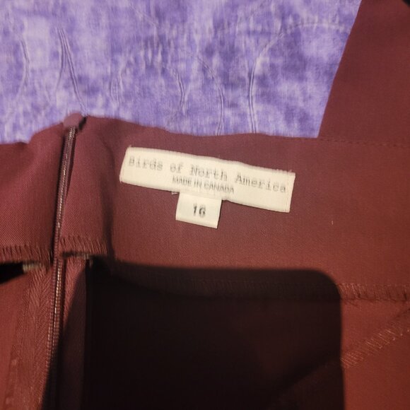 Birds of North America - Burgundy Overalls, size 16 - Picture 3 of 4
